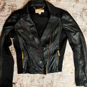 Michael Kors Black Leather Jacket Size 2